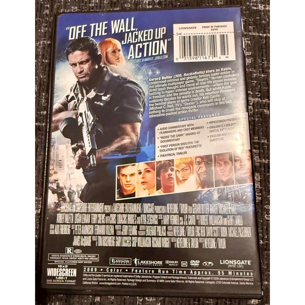 Lionsgate Gamer DVD Gerard Butler R Excellent 2009 Widescreen Action Sci-Fi - Picture 2 of 4